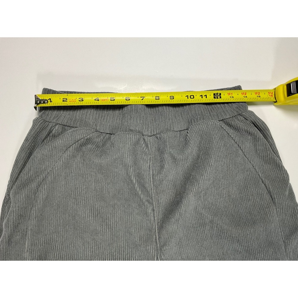 Halara High Waisted Straight Leg Mop Corduroy Pants Size Medium Reg Gray Pockets - Picture 8 of 16